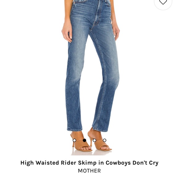 MOTHER High Waisted Rider Skimp Jeans in Blue - Picture 1 of 8